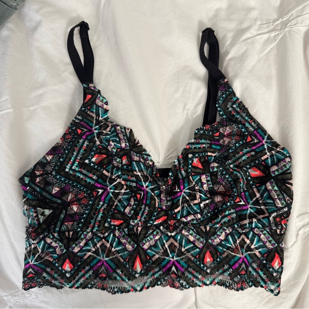 Victoria's Secret Pink Multicolor Geometric Lace Bralette
